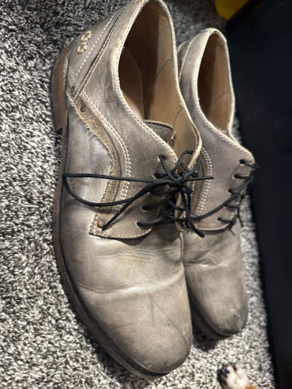 Bed Stu Men's Distressed Leather Derby Shoes - Gray Brown
